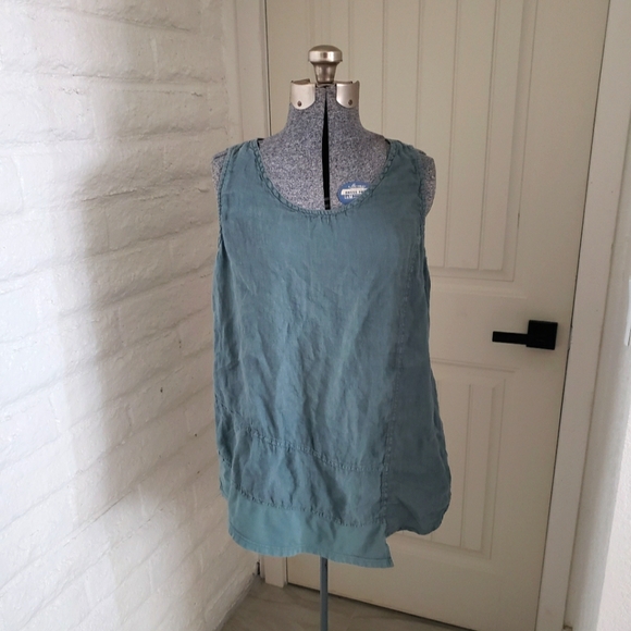 Gently Used Flax Asymmetrical Sleevless  Top - Picture 1 of 8